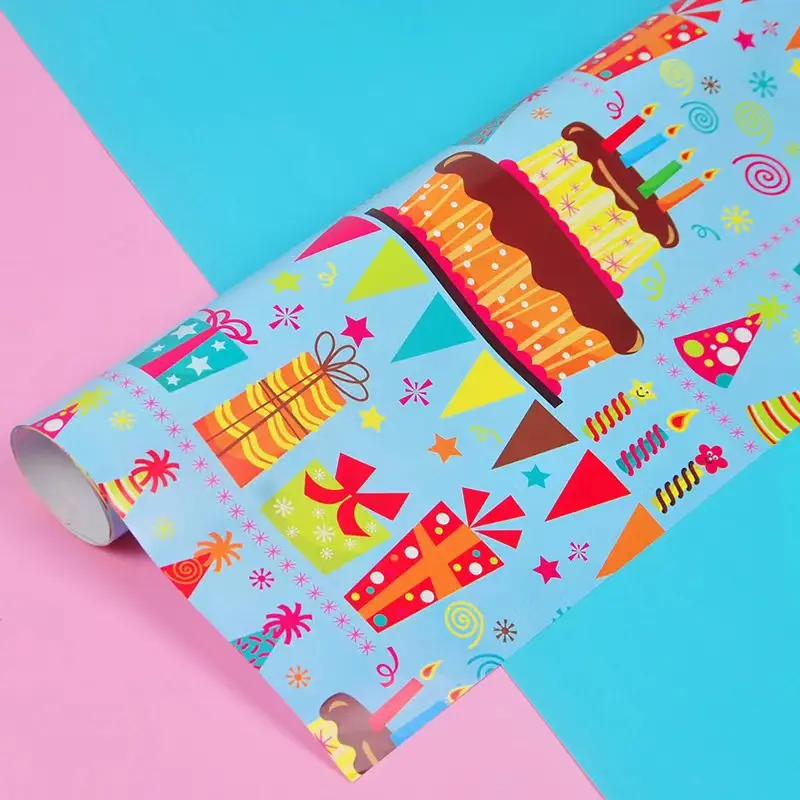best selling branded floral wrapping paper roll with customized logo wholesale manufacturing