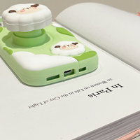 Étui de téléphone en silicone souple antichoc avec support télescopique, design mouton 3D mignon, pour 11/12/13/14/15 Pro Max