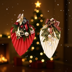 Homeera Christmas Ornament 40cm X 20cm Paper Plastic Hanging Indoor Decor Red Gold Eco Friendly High Quality - Product Image 2