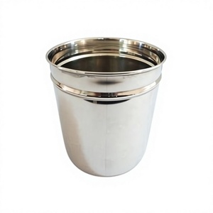 Seau à glace / refroidisseur à vin en acier inoxydable, finition polie, style industriel, motif floral, durable, personnalisable, pour les fêtes et les boissons - Product Image 1