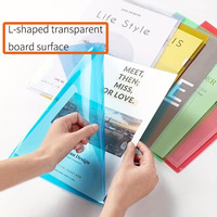 Carpeta de Plástico Transparente Personalizada en Forma de L, Tamaño A4, con Abertura Lateral, para Documentos, Material de Oficina y Escolar