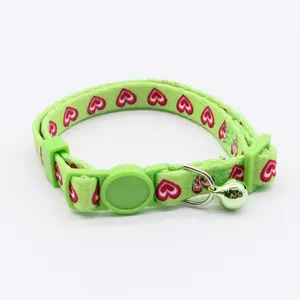 Hot Selling Pet Collars Valentine's Day Cat Collar Holiday Heat Design With Bell Breakaway Collar