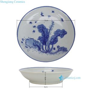 RZKT52 Series Chinoiserie Floral Bleu et Blanc Porcelaine Faite à la Main Assiettes de Haute Qualité 5 pouces pour <span class=keywords><strong>Cadeau</strong></span> de Noël Graduation - Product Image 4