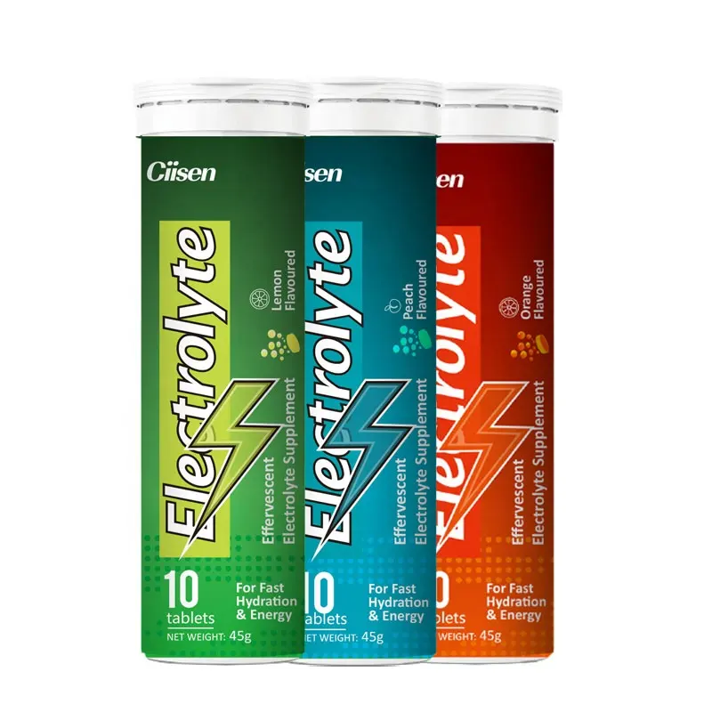 Custom logo Sports Nutrition Electrolyte Drink 20 effervescent Tablets Improve hydration fruits flavor free sample