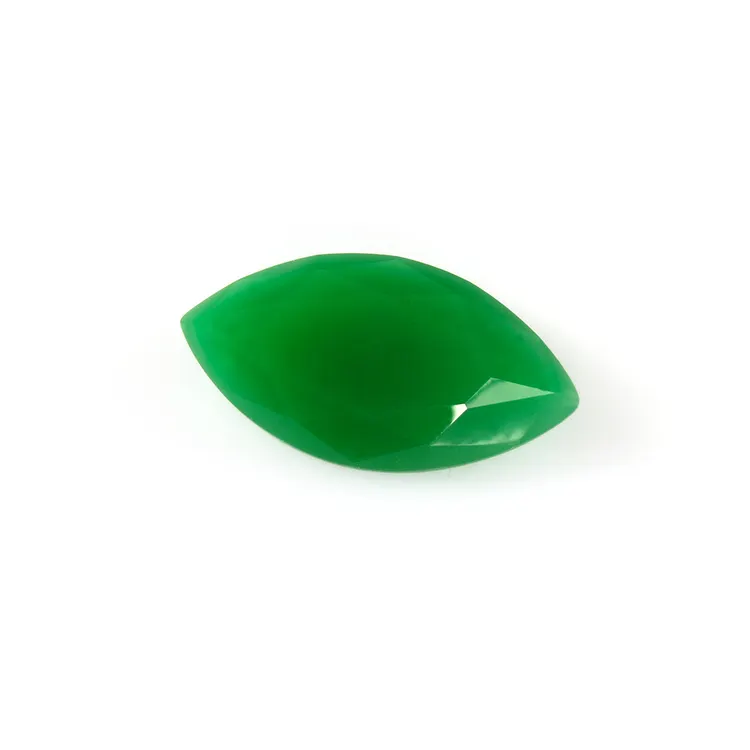 Synthetic marquise cut glass green jade man- made jade gemstone