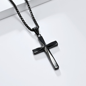 Cross <b>Titanium</b> Steel Necklace Unisex Minimalist Fashion Accessory Gift - Product Image 4