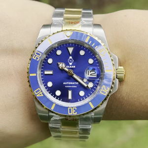 Montre de plongée de luxe à cadran vert 40 mm en acier inoxydable avec lunette en céramique et verre saphir, mouvement automatique mécanique - Product Image 4