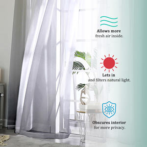 OWENIE Rideau de fenêtre en tissu transparent uni à <span class=keywords><strong>passe</strong></span>-<span class=keywords><strong>tringle</strong></span>, pour salon - Product Image 4