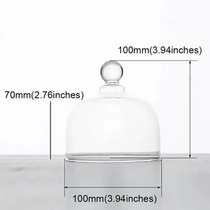 <span class=keywords><strong>Cloche</strong></span> <span class=keywords><strong>en</strong></span> <span class=keywords><strong>verre</strong></span> transparente avec plateau rond noir, couvercle alimentaire pour la présentation de gâteaux, fromages, fruits, décoration - Product Image 4