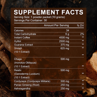 Poudre de café instantané au Shilajit de l'Himalaya en gros, marque privée OEM/ODM, avec acide fulvique, goût neutre, 300g, 85%