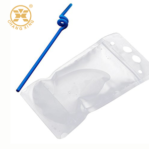 Plastic With Bags Zipper Bag Plastic Bag Pouches Plastic Drinking Pouch With Holes On Top Clear Drink Pouches With Straw Drink Pouches Bags Smoothie Reclosable Zipper Heavy Bag