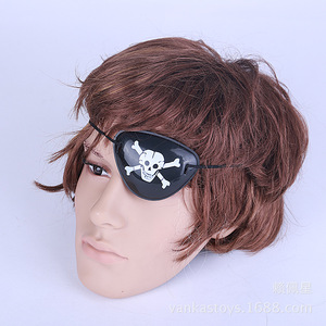 Masques pour les yeux de pirate, lot de 2, accessoire de costume d'Halloween, motif de crâne, accessoire en plastique - Product Image 4