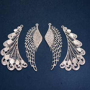 대형 금/실버 도금 금속 DIY 장식 세트 친환경 Guojie 고대 공작 날개 왕관 민족 꽃 조각 금속 - Product Image 1