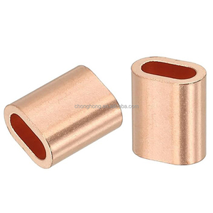 Manchons de sertissage ovales <span class=keywords><strong>en</strong></span> cuivre de 3 mm pour câbles de 1/8 po, embouts de câble <span class=keywords><strong>en</strong></span> cuivre, manchons de sertissage pour câbles de 3 mm - Product Image 1