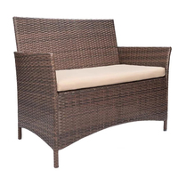 Ensemble de table et chaises de jardin en rotin, style campagnard américain, mobile, quatre pièces, avec table basse pour balcon et cour