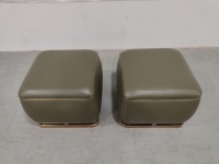 Pouf carré en cuir véritable, repose-pieds de canapé, repose-pieds en cuir véritable, pouf de salon, ottoman en cuir moderne, hom