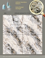 Carreaux de céramique de luxe à texture pierre dorée fluide, épaisseur 10 mm, 800x800 mm, poli brillant, antidérapant, pour sols de hall, KTV, bar, cour