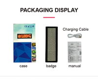 Badge nominatif numérique LED miniature, programmable via application Bluetooth, avec affichage défilant, module d'affichage LED, batterie rechargeable