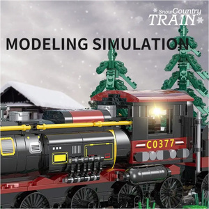 Đồ Chơi C0377 1232Pcs Giáng Sinh <span class=keywords><strong>Train</strong></span> Mô Hình Xây Dựng Khối Nhựa PC Set Cho Trẻ Em <span class=keywords><strong>Train</strong></span> Moc Gạch Cho Trẻ Em - Product Image 5