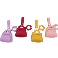 Porte-monnaie mini en cuir PU avec pendentif fleur et porte-clés, sac de rangement pour filles - Grande Vente