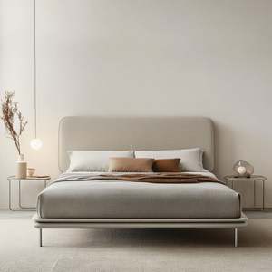 Luxury Upholstered Modern Velvet Fabric <b>Full</b> Size <b>Bed</b> Frame Eco-friendly Wooden Materials Customizable Sizes <b>for</b> Apartment Hotel - Product Image 6