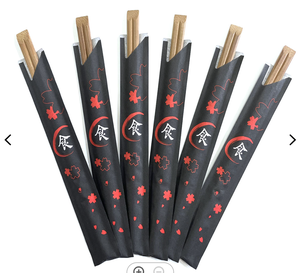 Logo impreso Ramen <span class=keywords><strong>Sushi</strong></span> Tensoge Twin Chopstick <span class=keywords><strong>Palillos</strong></span> desechables de bambú chino <span class=keywords><strong>con</strong></span> funda de paquete de papel - Product Image 4