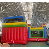 Château gonflable commercial d'extérieur pour enfants et tout-petits, centre d'entraînement humide et sec, avec toboggan intégré