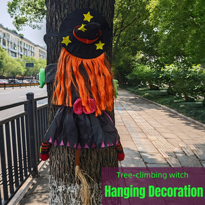 Décoration d'arbre d'Halloween : Sorcière tombante, ornement de sorcière grimpante pour la décoration extérieure de jardin - Product Image 1