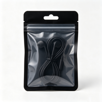Pochette transparente à trois soudures latérales avec languette de suspension, sac en plastique multicolore pour l'emballage d'accessoires d'écouteurs filaires