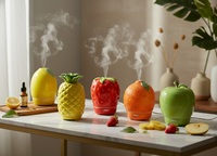 Handgemaakte glanzende porseleinen citroen aroma diffuser, luchtbevochtiger met frisse citrusolie en slimme timerinstellingen