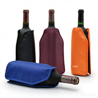 Manchon refroidisseur de vin portable le plus vendu avec logo personnalisé, manchon de refroidissement en gel pour le camping en plein air et les fêtes