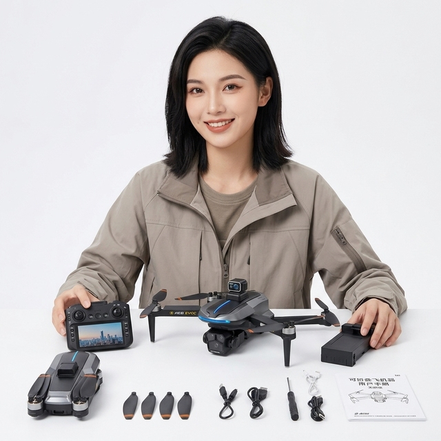 AE8 EVO Foldable GPS Drone Brushless RC Quadcopter Dual Camera Obstacle Avoidance 4K 8K Screen Remote Plastic