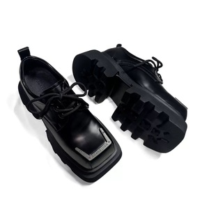 Manufacture Custom Thick-Soled British Trendy Unisex Autumn Waterproof Casual <b>Shoes</b> Man Lace Square Toe <b>Working</b> Loafers for <b>Men</b> - Product Image 4