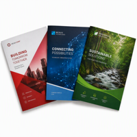 Service d'impression de brochures d'entreprise, catalogues, livrets reliés, prospectus, dépliants, impression offset, papier couché, reliure parfaite, OEM personnalisé