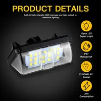 2 pièces Canbus pour TOYOTA Rav4 19-23, Alphard Vellfire AGH30/35 série 30, Avalon 2015-22, éclairage de plaque d'immatriculation LED pour voiture, blanc