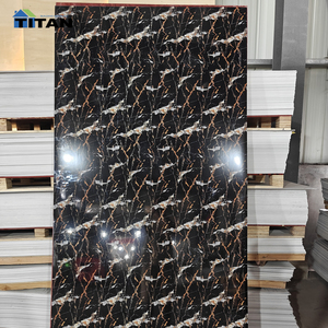 Panel de Pared de Plástico SPC Imitación Mármol, Resistente al Fuego y al Agua, 4x8 Pies, con Revestimiento UV, Planchas Decorativas de <span class=keywords><strong>PVC</strong></span> - Product Image 2
