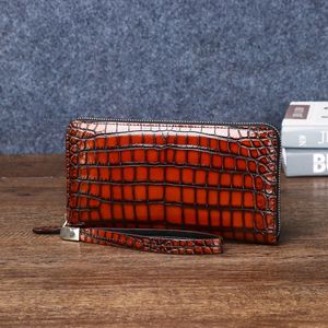 Sac à main pour homme à motif ventre de crocodile, style classique et tendance, avec plusieurs emplacements pour cartes et grande capacité de rangement pour portefeuille - Product Image 3