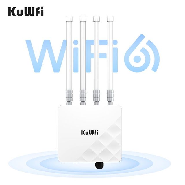 KuWFi Industrial Access Point 500meters Max Long Range WiFi Hotspot Solar Powered 3000mbps IP67 Wireless AP for Farm & Community