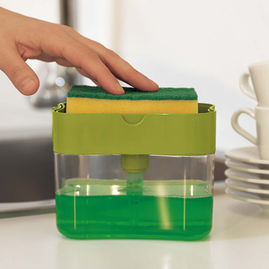 Distributeur de <span class=keywords><strong>savon</strong></span> à vaisselle avec éponge incluse <span class=keywords><strong>et</strong></span> support d'éponge stable pour évier de cuisine, facile à presser sur la plaque supérieure - Product Image 5