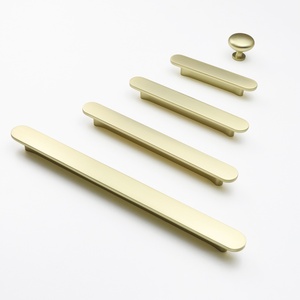 Modern fırçalanmış pirinç altın dolap kolları mat siyah mutfak dolap kapı çeker dolap kolları çinko alaşım mobilya donanım - Product Image 5