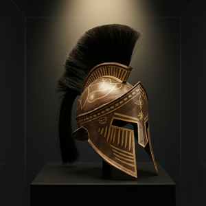Casque Spartan, Réplique de l'Armure du Guerrier Grec Médiéval, Réplique de l'Armure du Guerrier Antique Plaquée Or Bronze, Pièce de Collection - Product Image 3