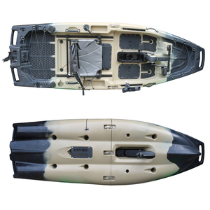 Kayak modulaire à pédales détachable pour 1 personne, 9,6 pieds, avec moteur électrique, type sit-on-top, en plastique rigide HDPE/PE, pour la pêche en mer, certifié CE - Product Image 2
