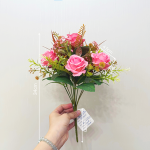 Lot en gros <span class=keywords><strong>de</strong></span> 10 têtes <span class=keywords><strong>de</strong></span> roses artificielles vintage, <span class=keywords><strong>bouquet</strong></span> imperméable pour décoration <span class=keywords><strong>de</strong></span> mariage et arrangement floral pour la fête nuptiale - Product Image 4