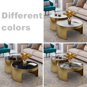Base <span class=keywords><strong>de</strong></span> acero inoxidable dorado <span class=keywords><strong>de</strong></span> lujo <span class=keywords><strong>para</strong></span> salón <span class=keywords><strong>de</strong></span> belleza, Mesa Central pequeña, combinación moderna en blanco y negro, juego <span class=keywords><strong>de</strong></span> mesa <span class=keywords><strong>de</strong></span> <span class=keywords><strong>centro</strong></span> redonda - Product Image 5