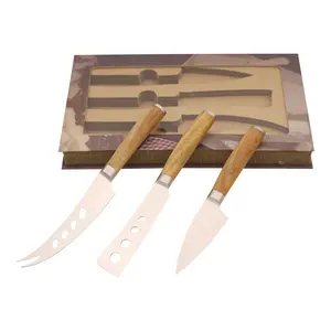 Conjunto de facas de queijo, conjunto de 3 facas de grão de bronze multiuso de queijo duro