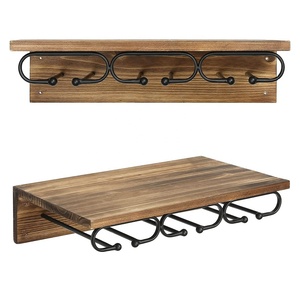 Casier à vin <span class=keywords><strong>mural</strong></span> <span class=keywords><strong>en</strong></span> <span class=keywords><strong>bois</strong></span> rustique pour la décoration intérieure pour <span class=keywords><strong>bouteille</strong></span> de vin et <span class=keywords><strong>porte</strong></span>-verres étagères flottantes <span class=keywords><strong>en</strong></span> <span class=keywords><strong>bois</strong></span> pour le mur - Product Image 5