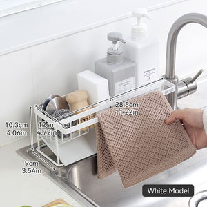 Escurridor de Esponjas y Paños de Acero Inoxidable 304 45 °   Escurridor de Fregadero en Ángulo con Toallero de 9 cm, Ahorro de Espacio para Espacios Estrechos - Product Image 5