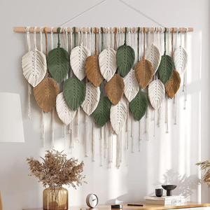 Du prix du fabricant Décor <span class=keywords><strong>scandinave</strong></span> Macramé Feuille Tenture murale Décor pour la <span class=keywords><strong>décoration</strong></span> de salon à la maison - Product Image 1