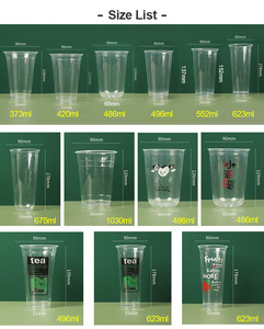 Custom Logo Printed Disposable Clear PP Plastic Cups with Lids 90mm Caliber for Milk Tea Coffee Juice 500ml 700ml Wholesale - Product Image 3