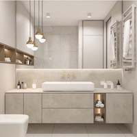 Meuble de salle de bain de luxe en bois avec double vasque, unité flottante, meuble-lavabo de salle de bain, 28 à 48 pouces